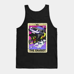 The Chariot DeLorean DMC Tarot Card Toothless Old Timey Cartoon Tank Top